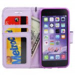 Wholesale iPhone 6 4.7 Quilted Flip PU Leather Wallet Case with Strap (Purple)